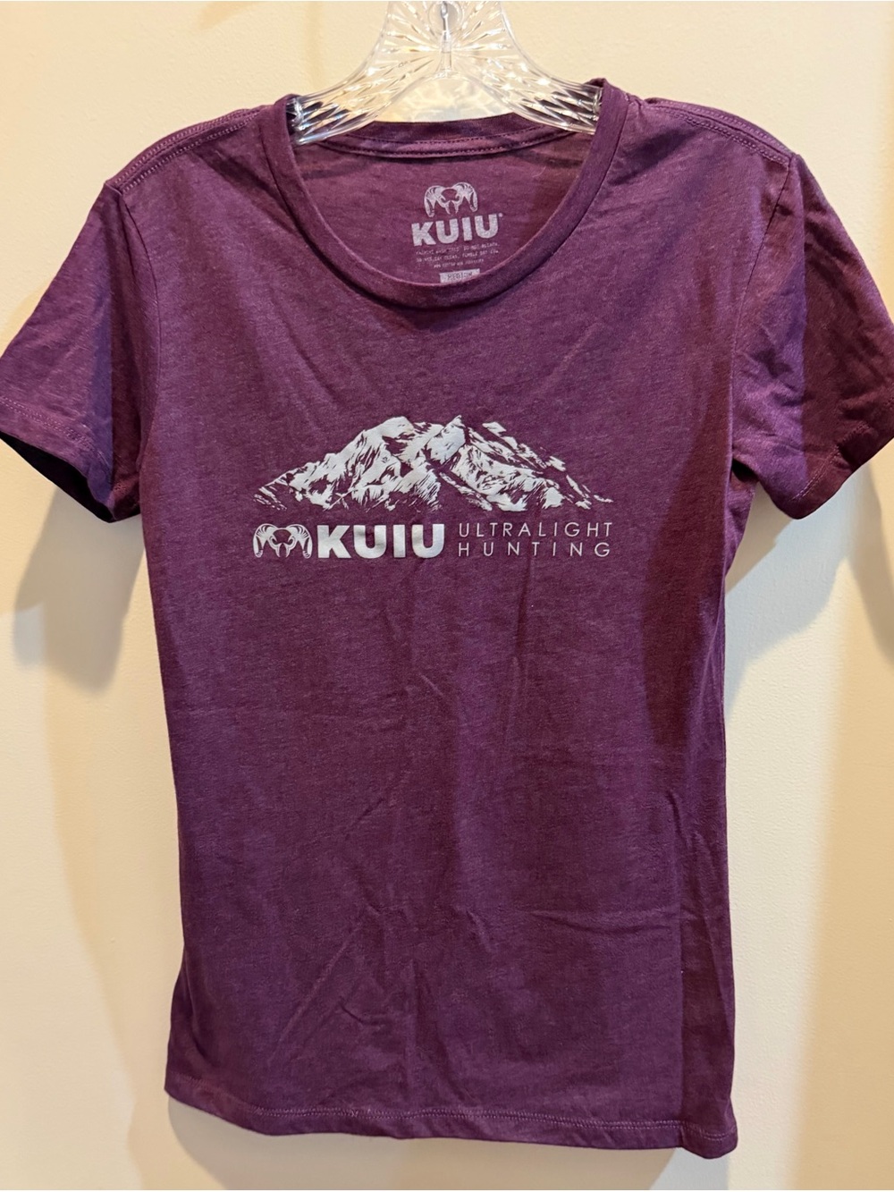 KUIU Plum Crewneck Tee with White Logo